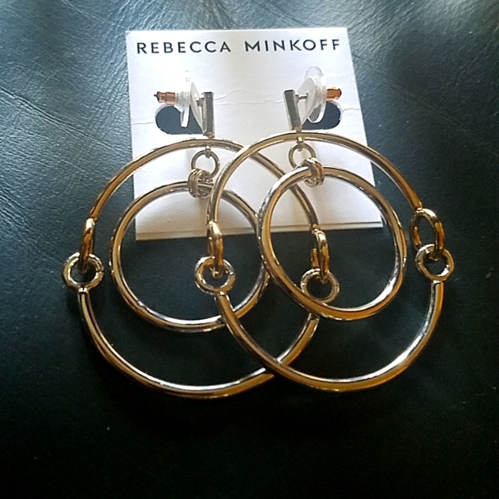Two Tone Rebecca Minkoff Multi Hoop Earrings
